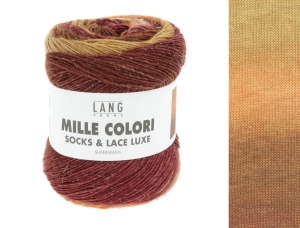 Lang Yarns Mille Colori Socks & Lace Luxe - Pelote de 100 gr - Coloris 0211 Brique/Orange/Ocre