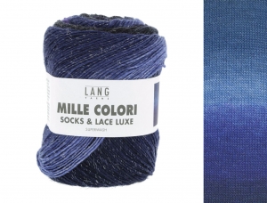 Lang Yarns Mille Colori Socks & Lace Luxe - Pelote de 100 gr - Coloris 0215 Navy/Bleu/Pétrole