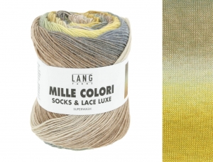 Lang Yarns Mille Colori Socks & Lace Luxe - Pelote de 100 gr - Coloris 0216 Jaune/Ocre/Beige
