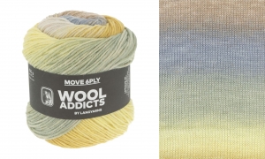 WoolAddicts by Lang Yarns Move 6 Ply - Pelote de 100 gr - Coloris 0005 Yellow/Camel/Light Blue