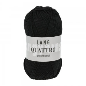 Lang Yarns Quattro - Pelote de 50 gr - Coloris 0004 Noir