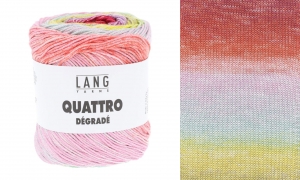 Lang Yarns Quattro Dégradé - Pelote de 100 gr - Coloris 0012 Jaune/Violet/Turquoise