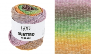 Lang Yarns Quattro Dégradé - Pelote de 100 gr - Coloris 0014 Vert/Jaune/Marron