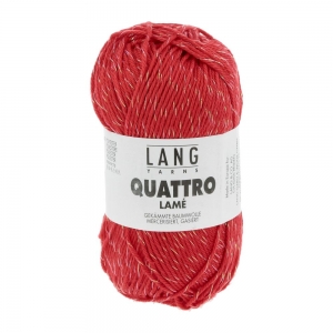 Lang Yarns Quattro Lamé - Pelote de 50 gr - Coloris 0061 Tomate