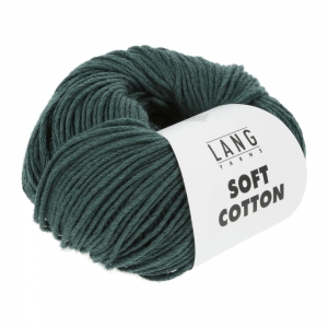 Lang Yarns Soft Cotton - Pelote de 50 gr - Coloris 0017 Vert Foncé