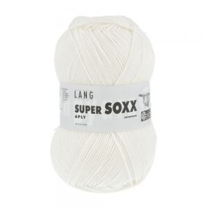 Lang Yarns Super Soxx 6 fils - Pelote de 150 gr - Coloris 0001 Blanc