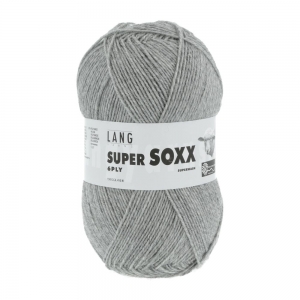 Lang Yarns Super Soxx 6 fils - Pelote de 150 gr - Coloris 0003 Gris Mélangé