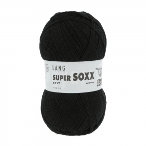 Lang Yarns Super Soxx 6 fils - Pelote de 150 gr - Coloris 0004 Noir