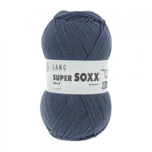 Lang Yarns Super Soxx 6 fils - Pelote de 150 gr - Coloris 0034 Jeans Foncé