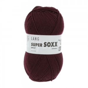 Lang Yarns Super Soxx 6 fils - Pelote de 150 gr - Coloris 0064 Bordeaux