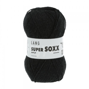 Lang Yarns Super Soxx 6 fils - Pelote de 150 gr - Coloris 0070 Anthracite Mélangé