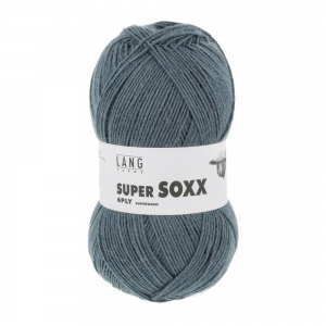 Lang Yarns Super Soxx 6 fils - Pelote de 150 gr - Coloris 0124 Gris Vert