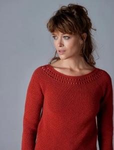 173/07 Modèle Pull au crochet à encolure ajourée en Plassard Week-end