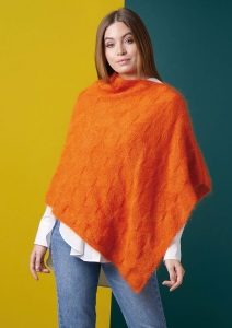 Modèle Textured Parallelograms Poncho  en Rowan Kidsilk Haze