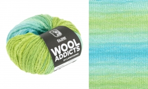 WoolAddicts by Lang Yarns Glow - Pelote de 50 gr - Coloris 0055 Green/Blue