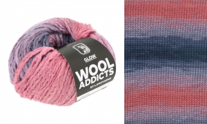 WoolAddicts by Lang Yarns Glow - Pelote de 50 gr - Coloris 0056 Navy/Coral