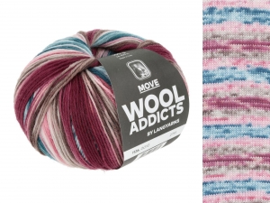 WoolAddicts by Lang Yarns Move - Pelote de 100 gr - Coloris 0010 Pink/Beige/Petrol