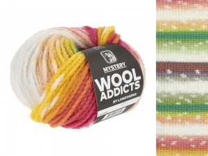 WoolAddicts by Lang Yarns Mystery - Pelote de 50 gr - Coloris 0006 White/Rainbow