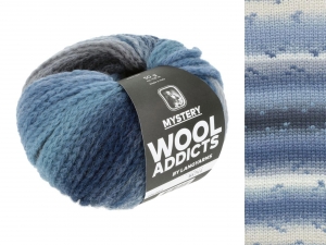 WoolAddicts by Lang Yarns Mystery - Pelote de 50 gr - Coloris 0012 Blue/Grey/Écru